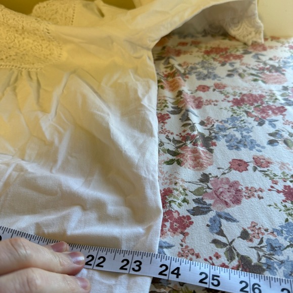 Womens White Crochet Lace Embroidered Tunic Blouse Medium Cottagecare Boho - Picture 10 of 13